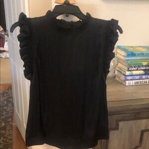 Joe's Jeans Black Ruffled Sleeveless Blouse